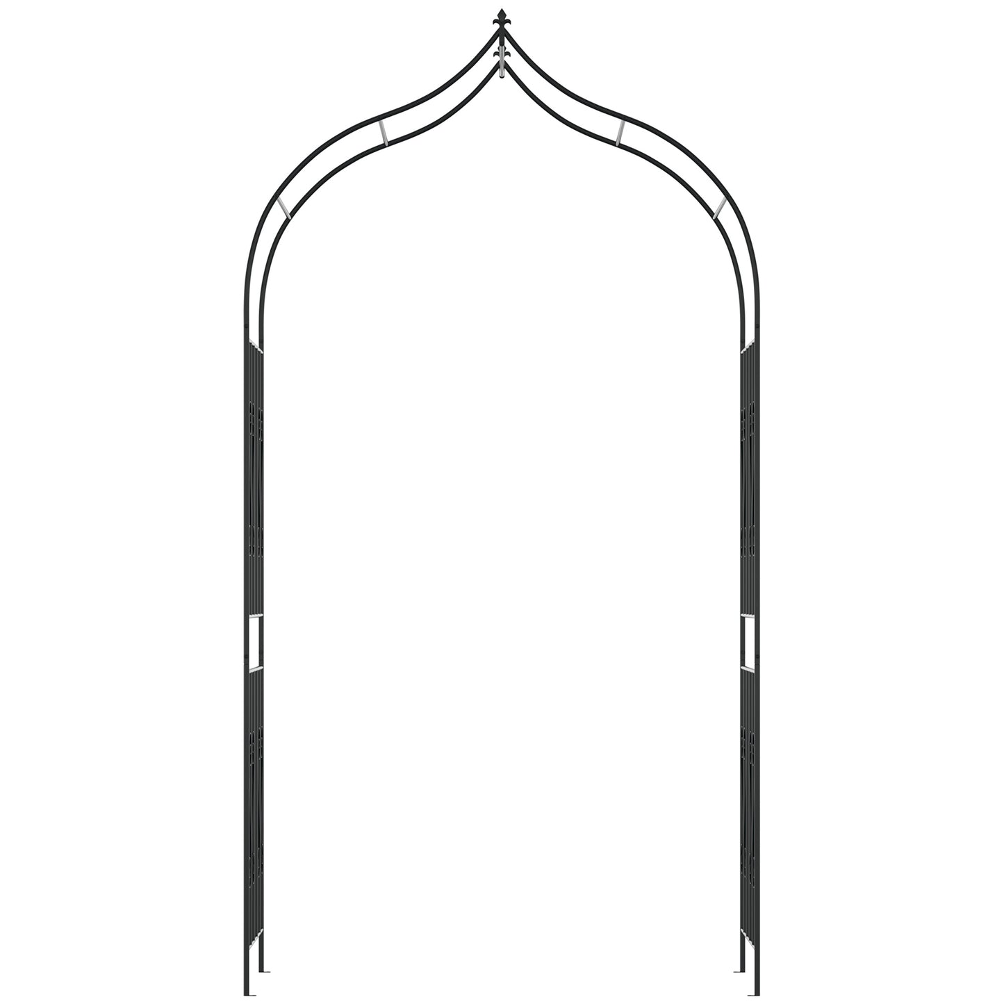 8.7FT Garden Arch Trellis, Outdoor Wedding Arbor for Ceremony with Scrollwork Design for Climbing Roses, Vines and Plant