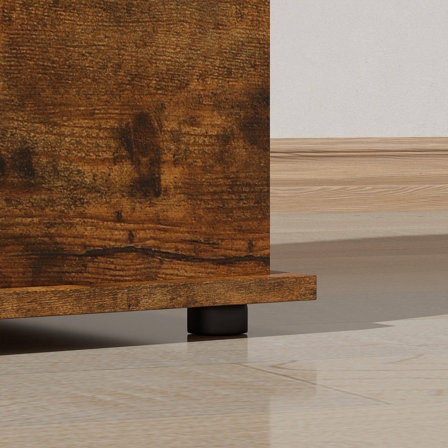 39.5" Storage Chest with 2 Safety Hinges, Storage Box Organizer with Flip-Top Lid, Entryway Storage Bench, Rustic Brown