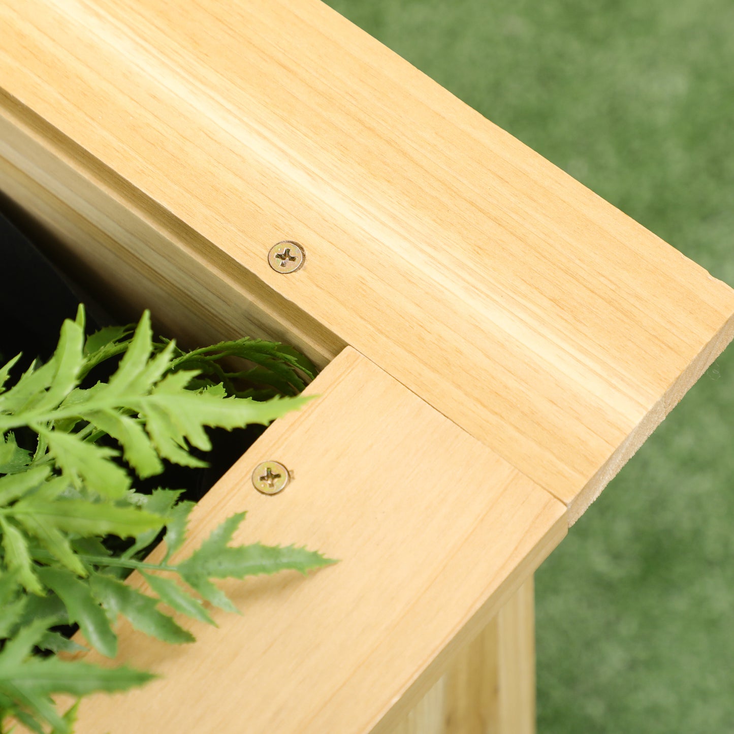 Raised Garden Bed, 47.2" x 47.2" x 19.7" Wooden Elevated Planter Box Outdoor with Legs, for Vegetables, Flowers, Herbs,
