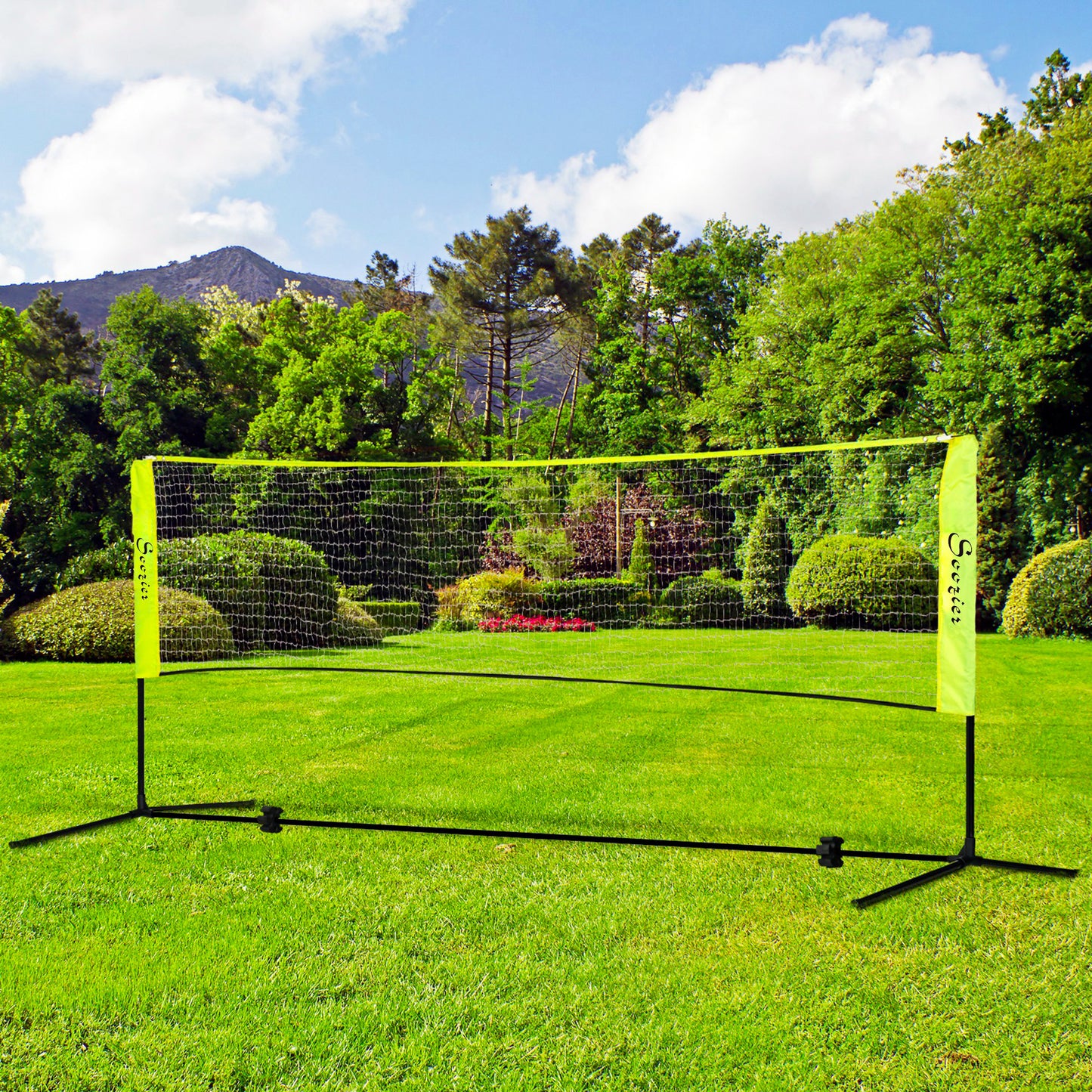 Soozier 10ft Badminton Net, Height Adjustable Outdoor Sports Net with Carry Bag, for Tennis, Pickleball and Volleyball,