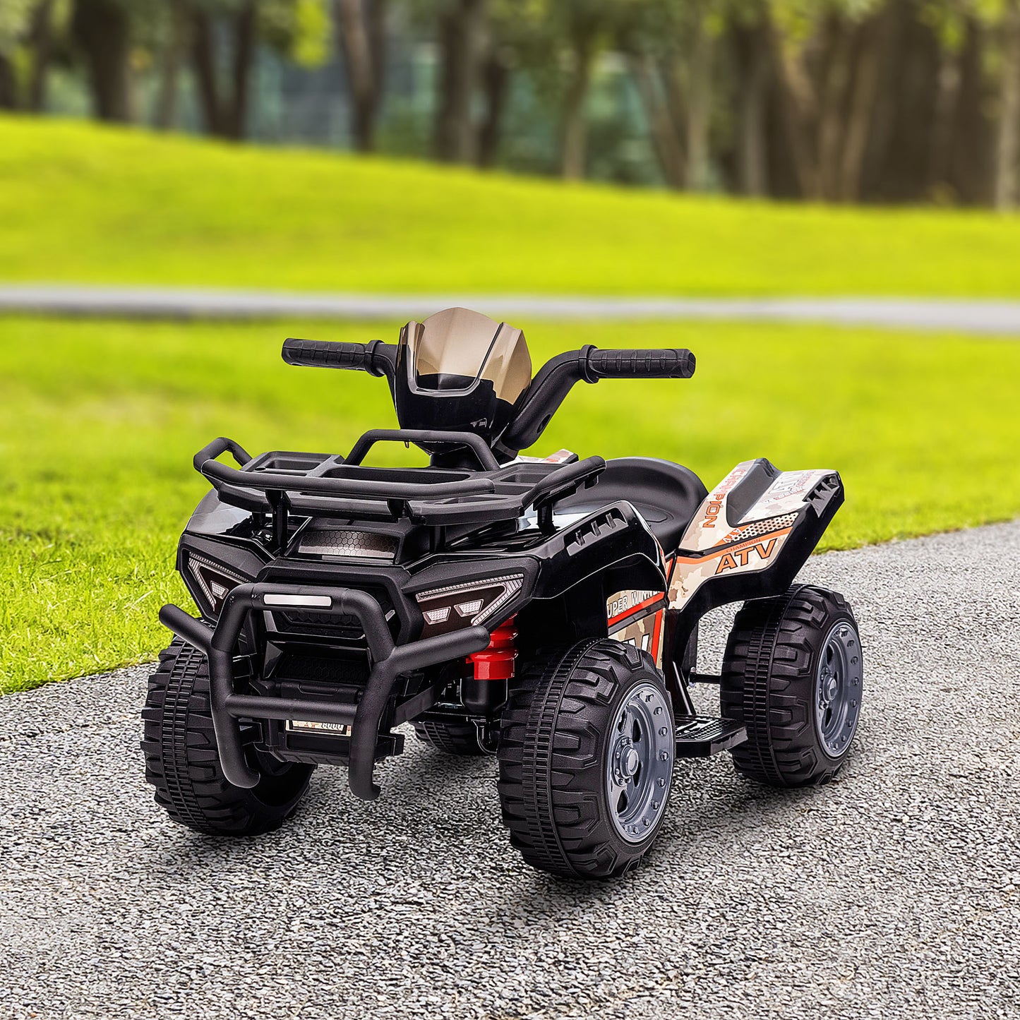 VarietyKart Kids Ride-on ATV Quad Bike Four Wheeler Car with Music, 6V Battery Powered Motorcycle for 18-36 Months, Blac