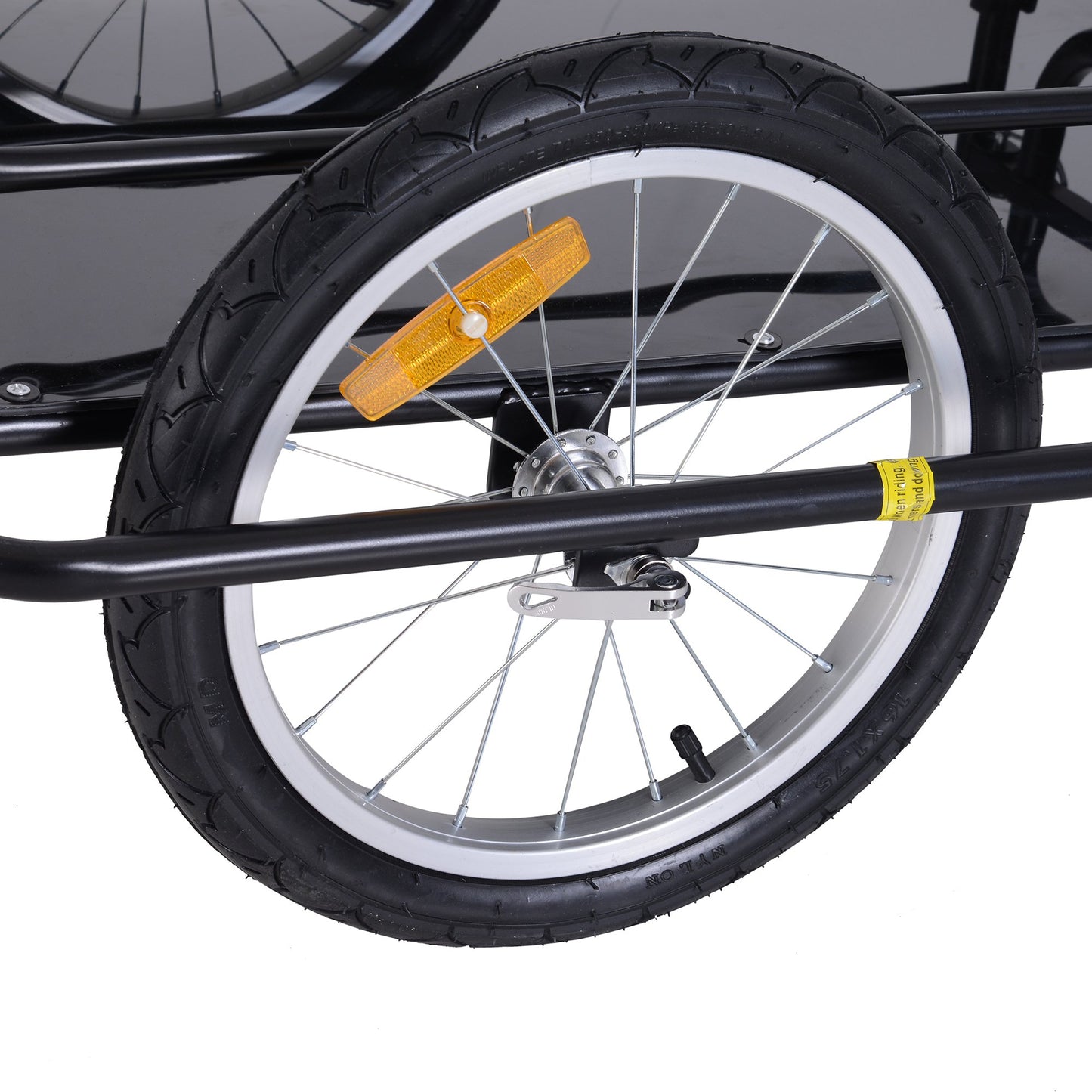VarietyKart Folding Bicycle Cargo Trailer Utility Bike Cart Carrier for Garden Patio with Hitch Black
