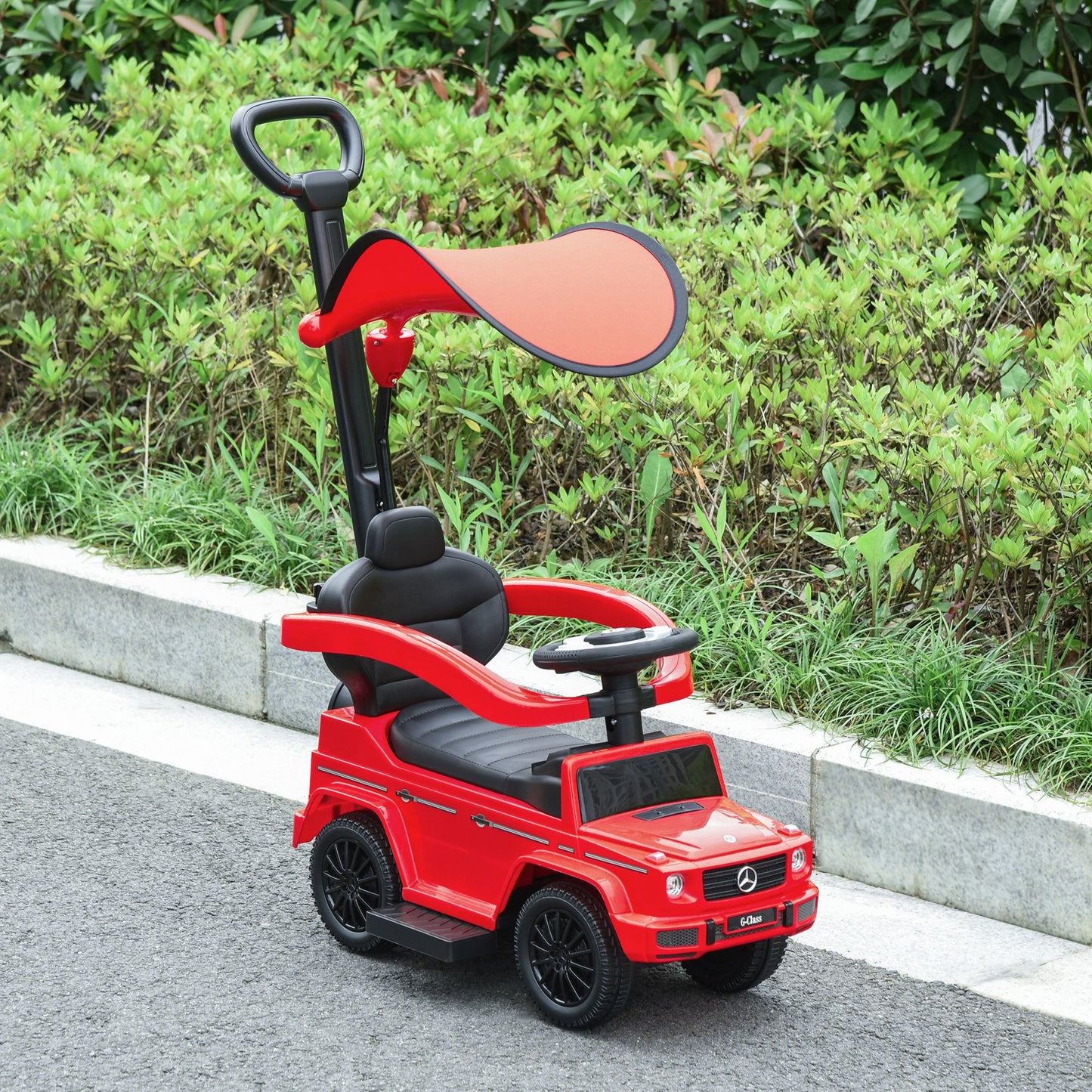 VarietyKart Mercedes-Benz G350 Licensed Push Car, 3-in-1 Toddler Sliding Car with Horn, Steering, Foot Rest, Seat Storag