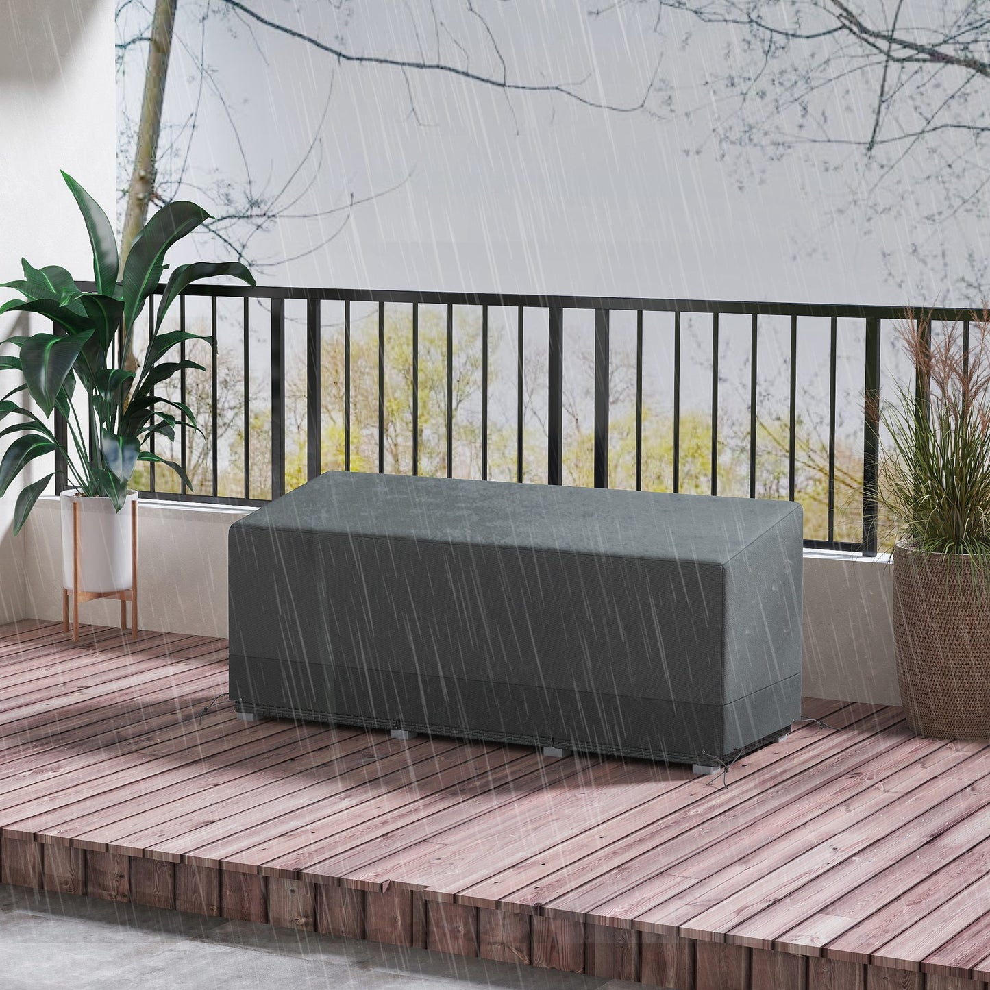 Patio Furniture Covers Waterproof for 3 Seater Sofa, 600D Heavy Duty Oxford Outdoor Patio Cover, 75" x 28.3" x 29.9", Gr