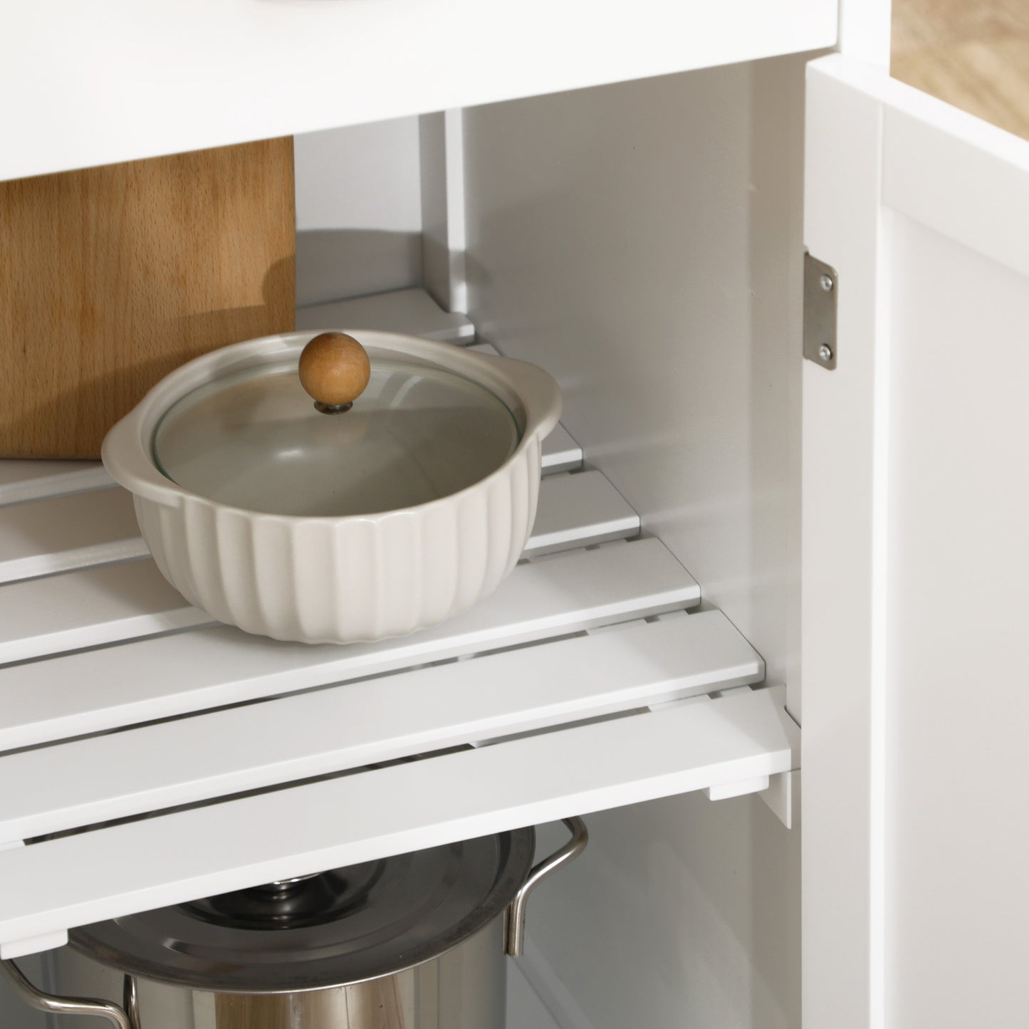 Rolling Kitchen Cart, Bar Cart on Wheels with Wine Rack, Drawer, Open Shelves, Cabinet and Faux Marble Top, Kitchen Isla
