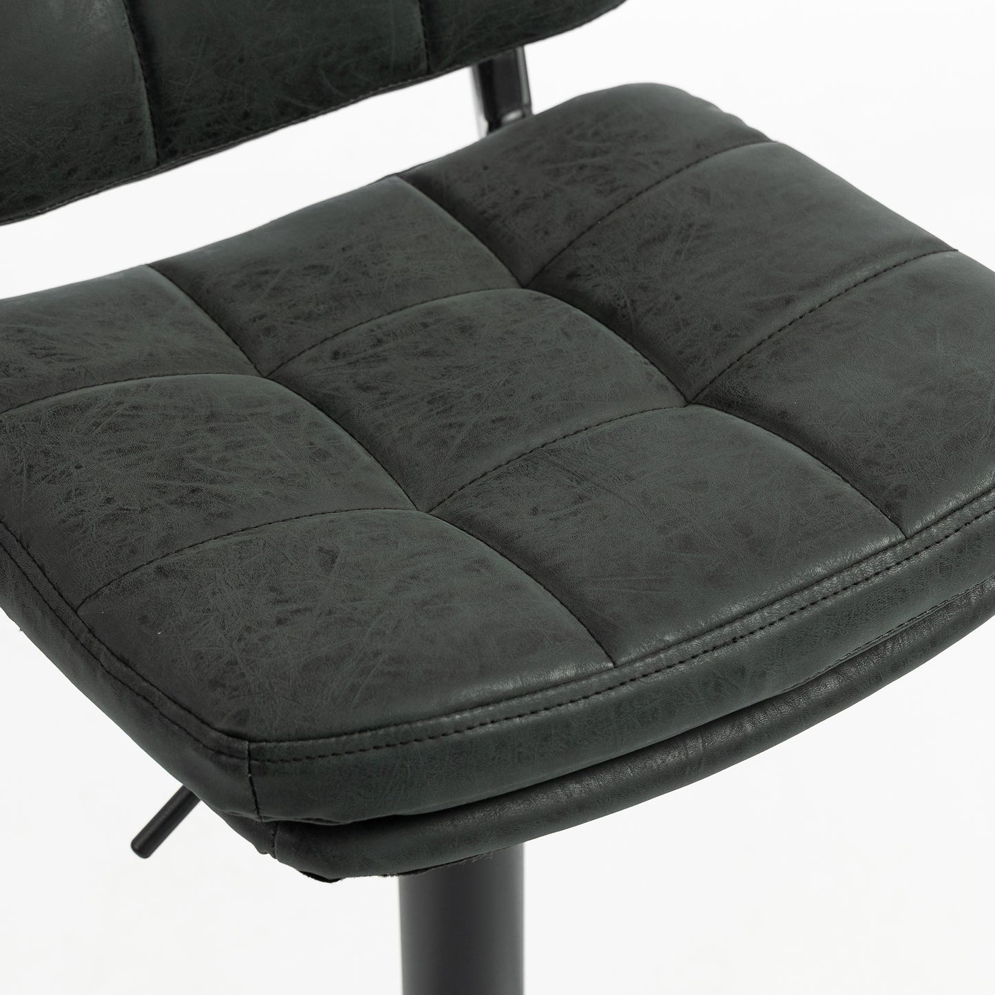 Bar Stools Set of 2, Swivel Counter Height Barstools with Adjustable Height, Back and Footrest, PU Leather Bar Chairs