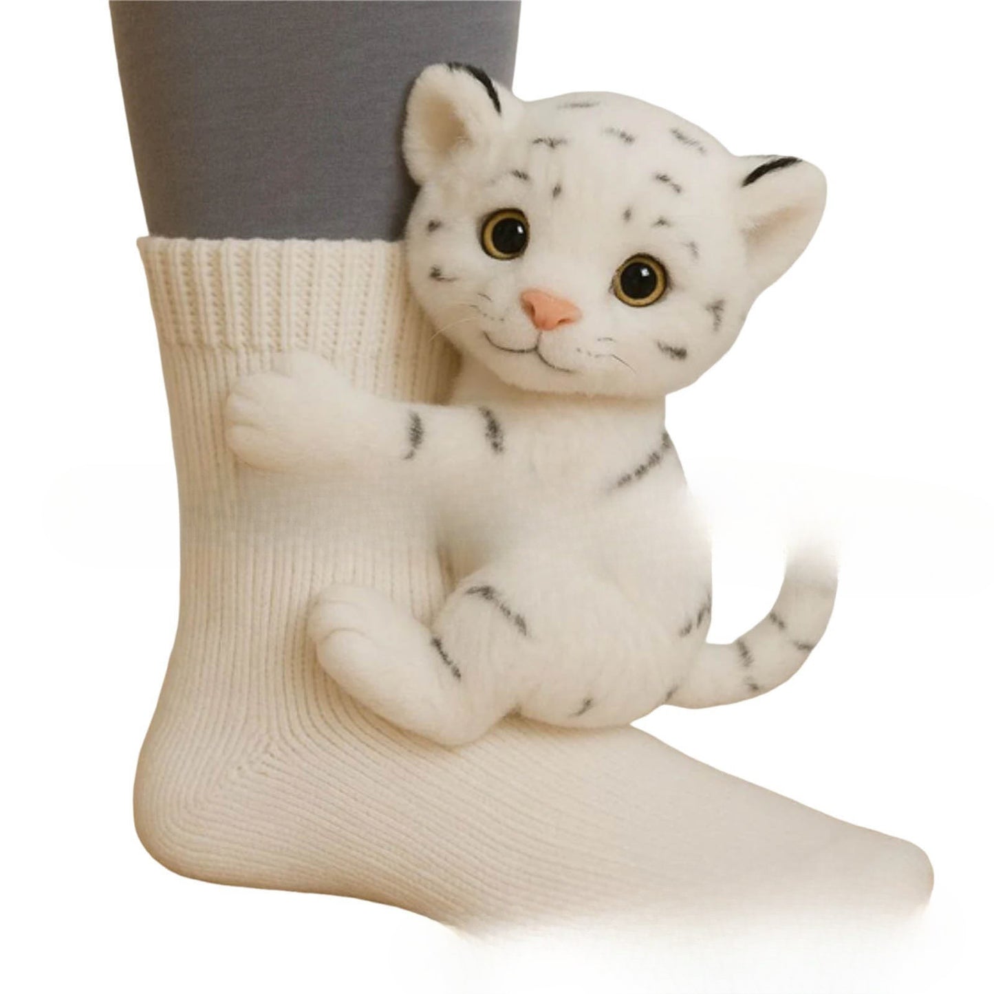Plush Crochet Animal Socks