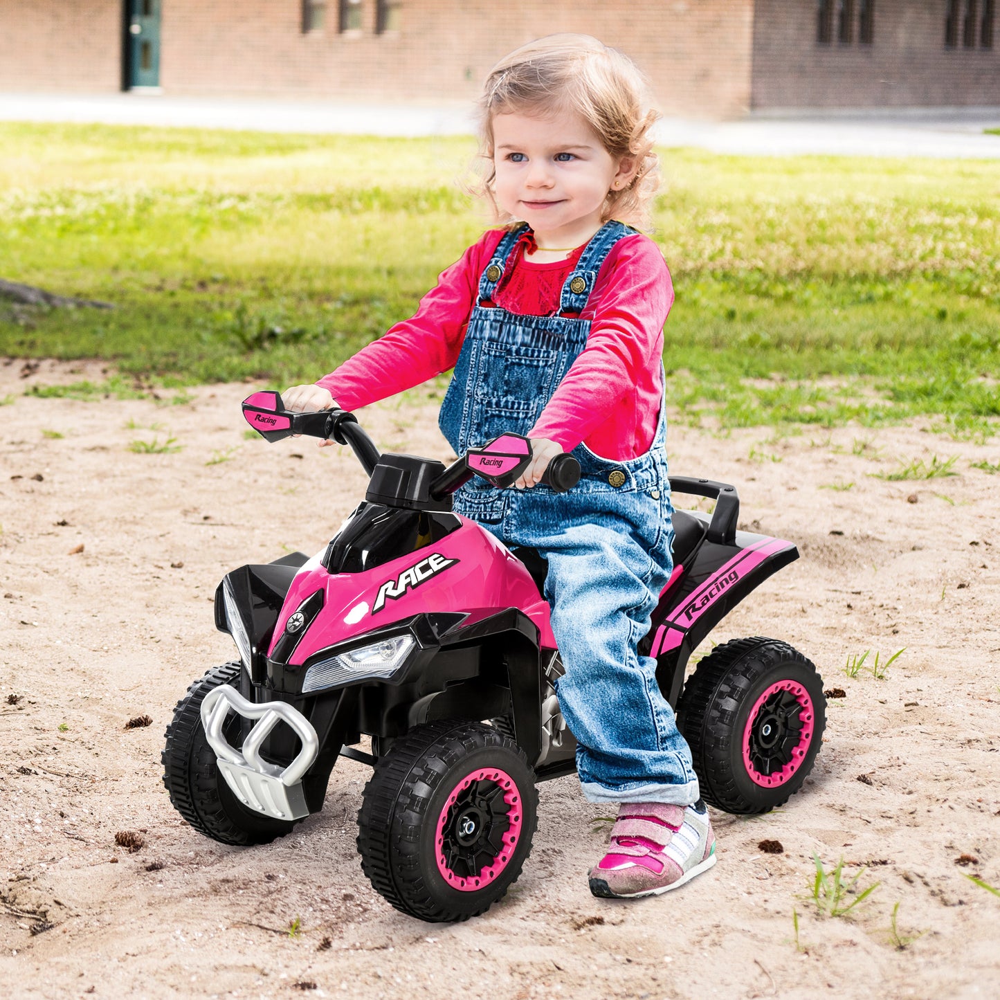 VarietyKart No Power 4 Wheels Ride on Toy for Kids, Foot To Floor Slider Toddler Ride-on Car with Music, Lightening, for
