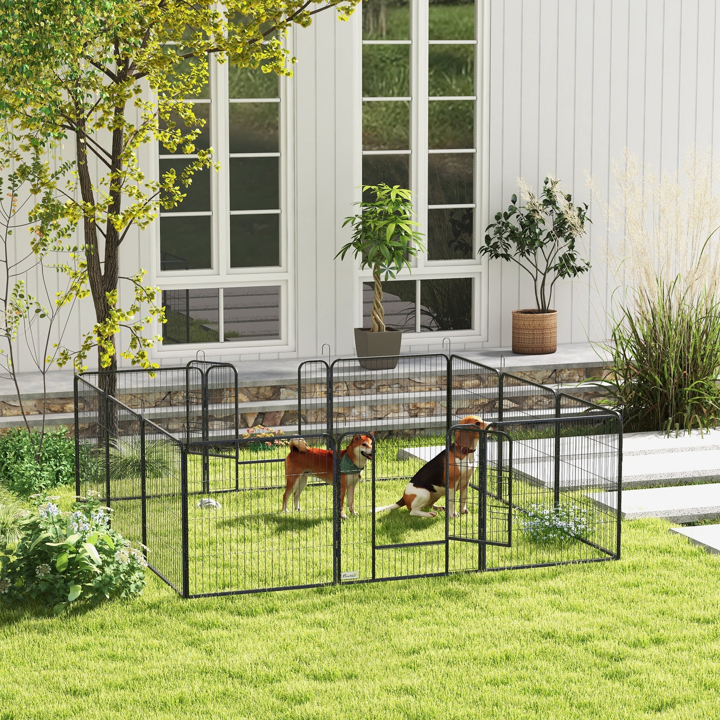 Dog Pen with Gate, 12 Panels Puppy Playpen, Dog Fence, 31.5"H