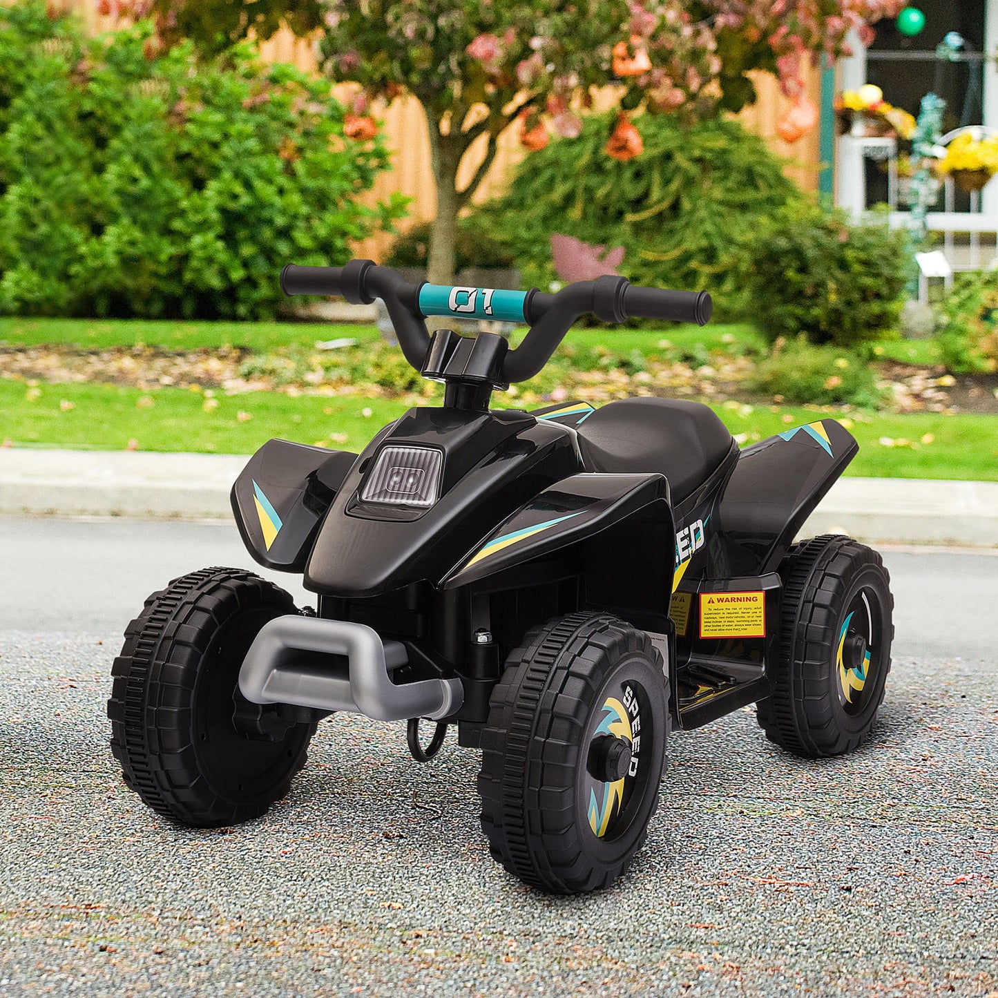 VarietyKart Kids Ride on ATV, 6V Battery Powered Quad Car with Forward, Reverse Switch, for Boys Girls 18-36 Months, Bla