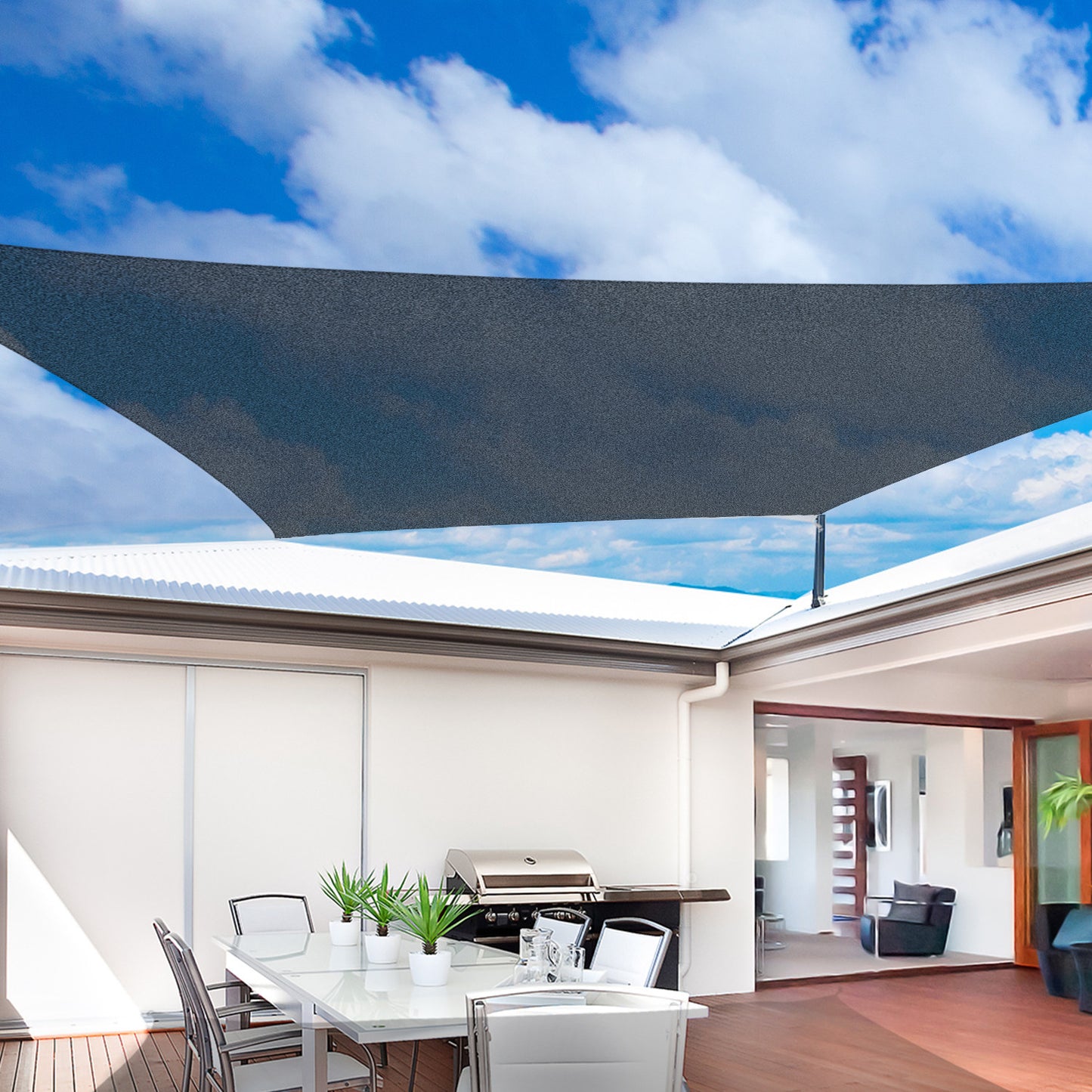 10ft x10ft Square Canopy Sun Sail Shade Garden Cover UV Protector Outdoor Patio Lawn Shelter with Carrying Bag Grey