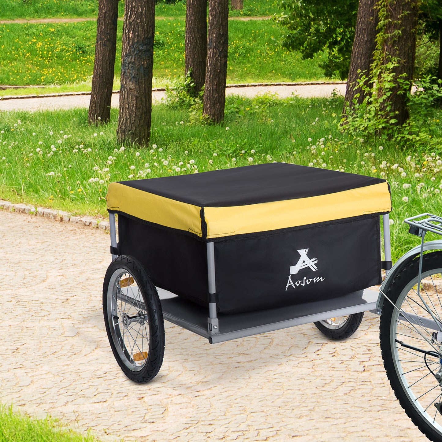 VarietyKart Bicycle Bike Cargo Trailer Garden Utility Cart Carrier Tool Yellow