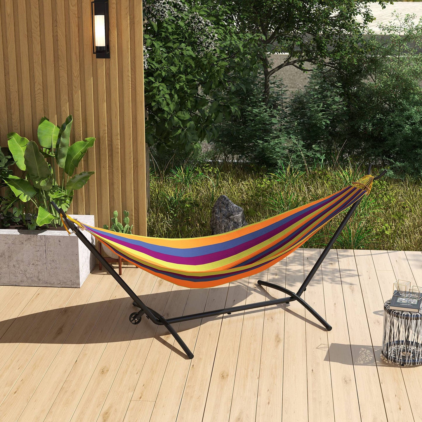 9.5ft Hammock Stand Only, Portable Hammock with Wheels, Adjustable Hammock Net Stand, for String-style, Brazilian-style,