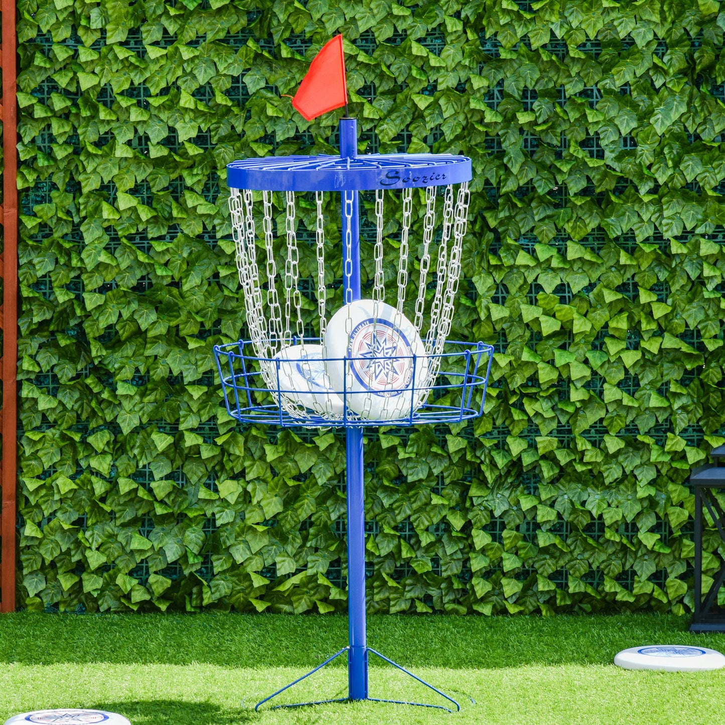 Soozier 24-Chain Portable Practice Basket for Disc Golf Target Stand Easy Assembly & Lightweight Basket w/ Carry Bag Dee
