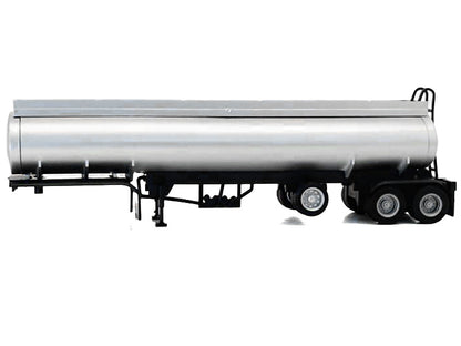 Tag-Axle Elliptical Tanker Trailer Silver 1/87 (HO) Plastic Model by Promotex
