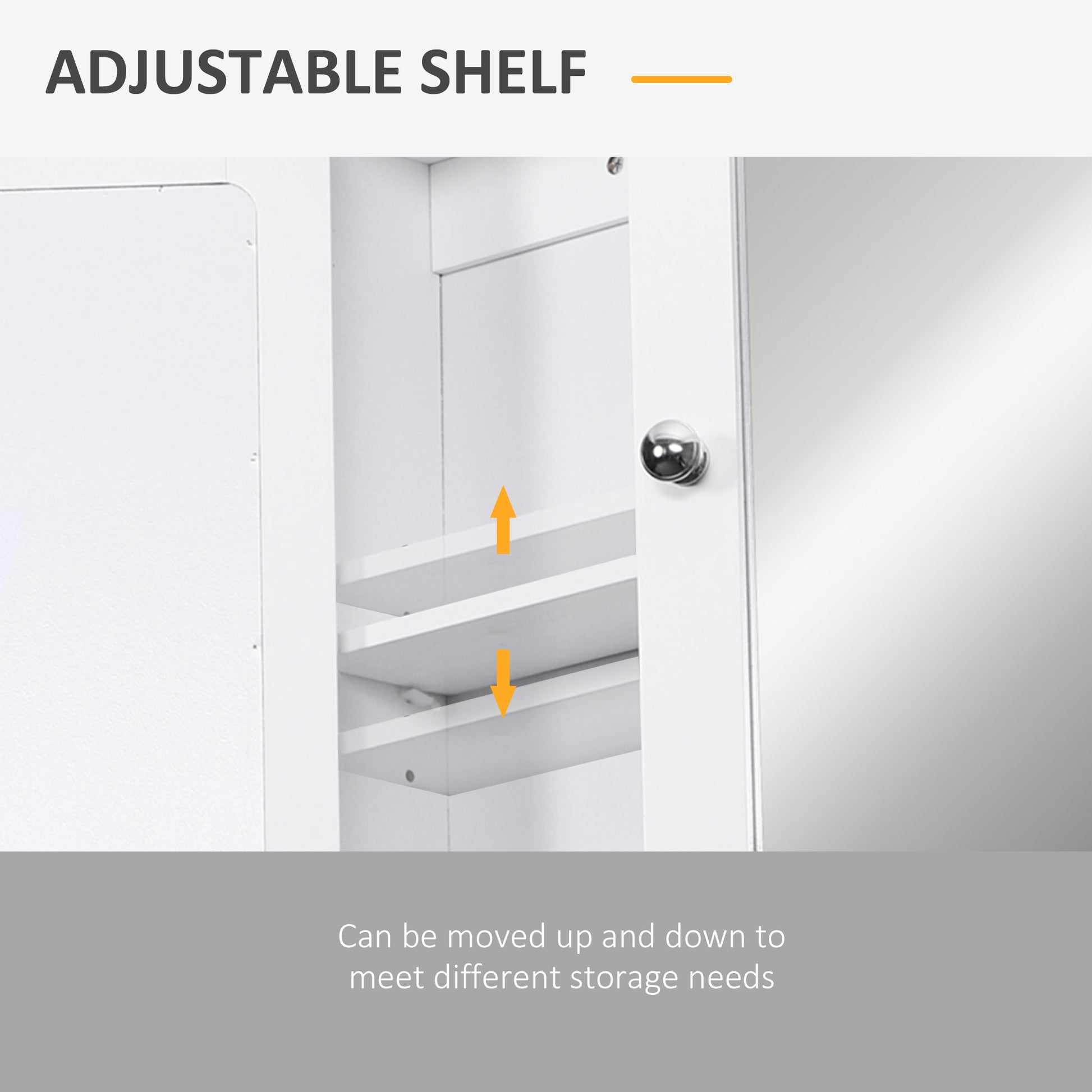 Medicine Cabinet, Wall-Mounted Bathroom Mirror Cabinet with Double Doors, Open Shelf, and Adjustable Shelf, Modern Bathr