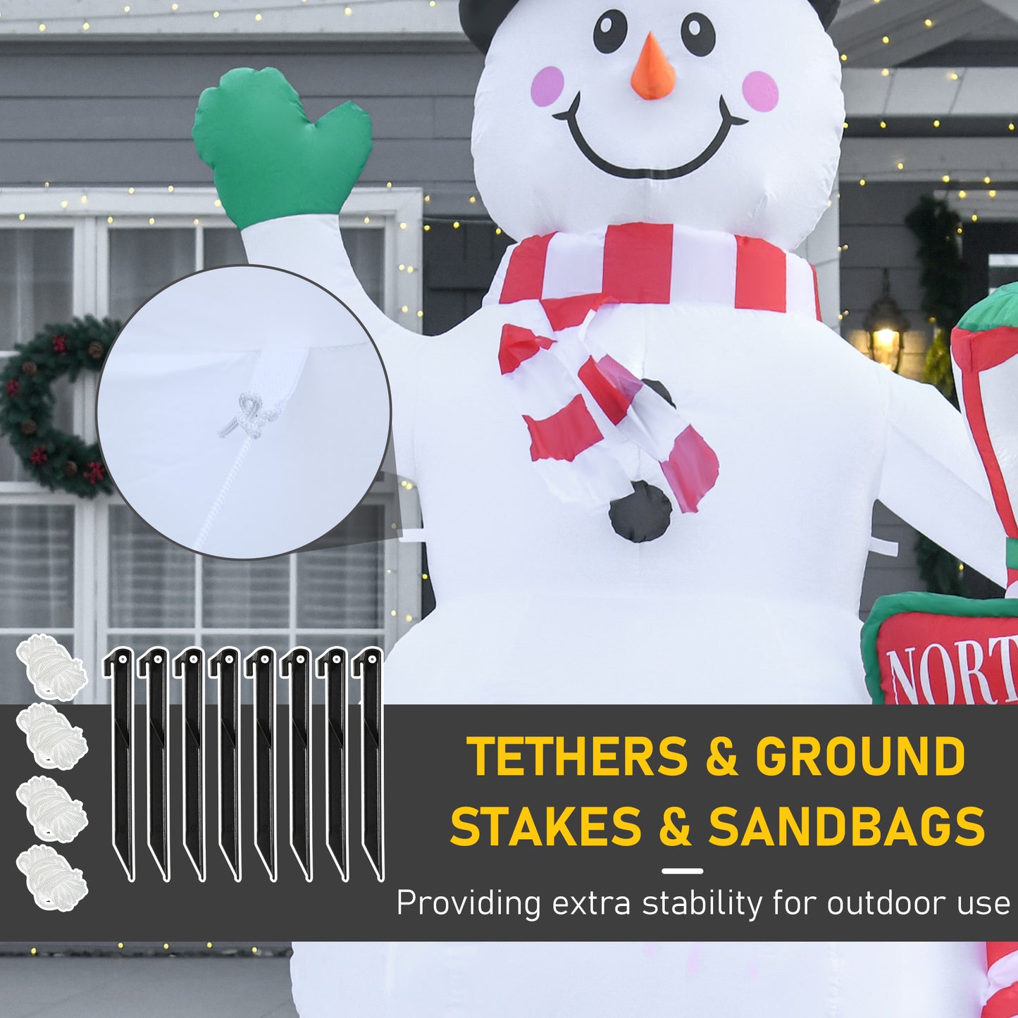 7.9 feet Christmas Inflatable Snowman Decoration Airblown Lighted for Home Indoor Outdoor Garden Lawn Decoration Party P