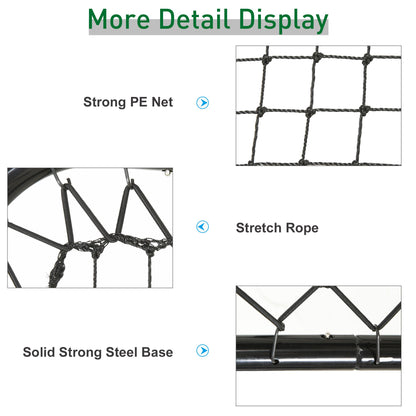 Soozier Soccer Rebounder Net, 3' x 3', Angle Adjustable Baseball Rebounder Net Training Equipment Aid with Quick Folding