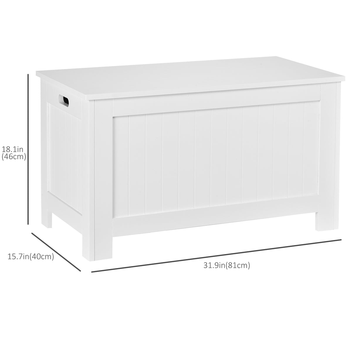 Large Storage Box Storage Trunk Cabinet Container with Lid and 2 Safety Hinges, White
