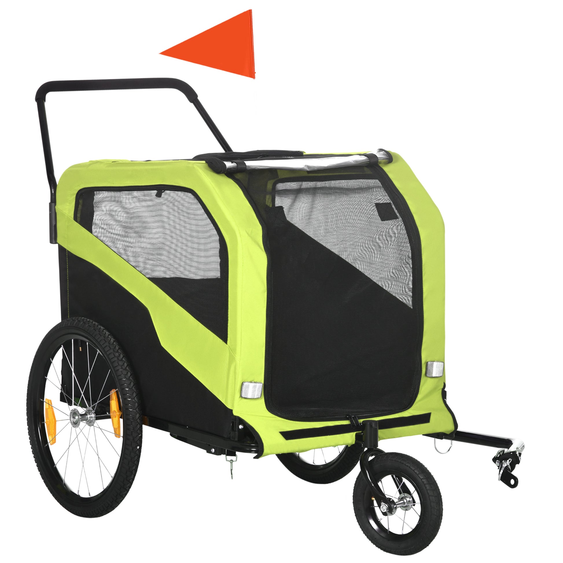 VarietyKart 2-in-1 Dog Bike Trailer for Large Dogs, Green