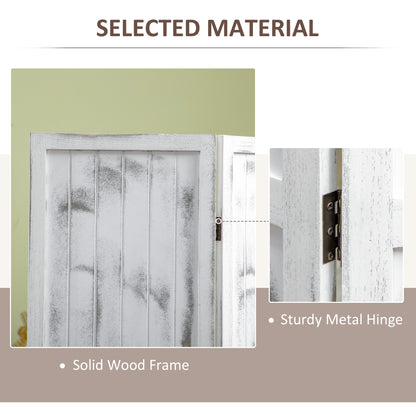 Screen Divider Room Divider Screen with Foldable Design for Indoor Bedroom Office 5.5' Rustic White