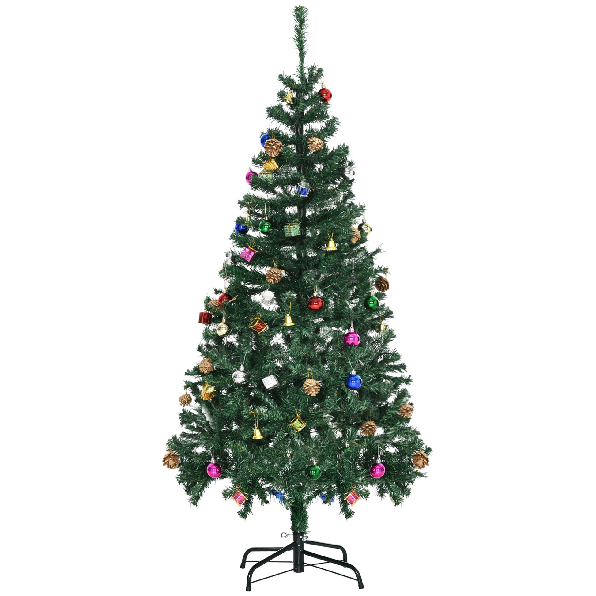 4.9ft Green Christmas Tree Artificial Xmas Holidays Party with Decoration Ornament