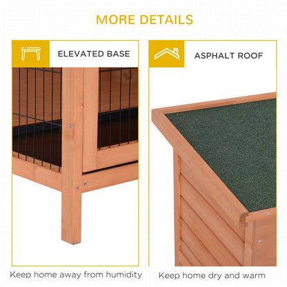 54"L 2-Story Large Rabbit Hutch Bunny Cage Wooden Pet House Small Animal Habitat with Lockable Doors, No Leak Tray and W