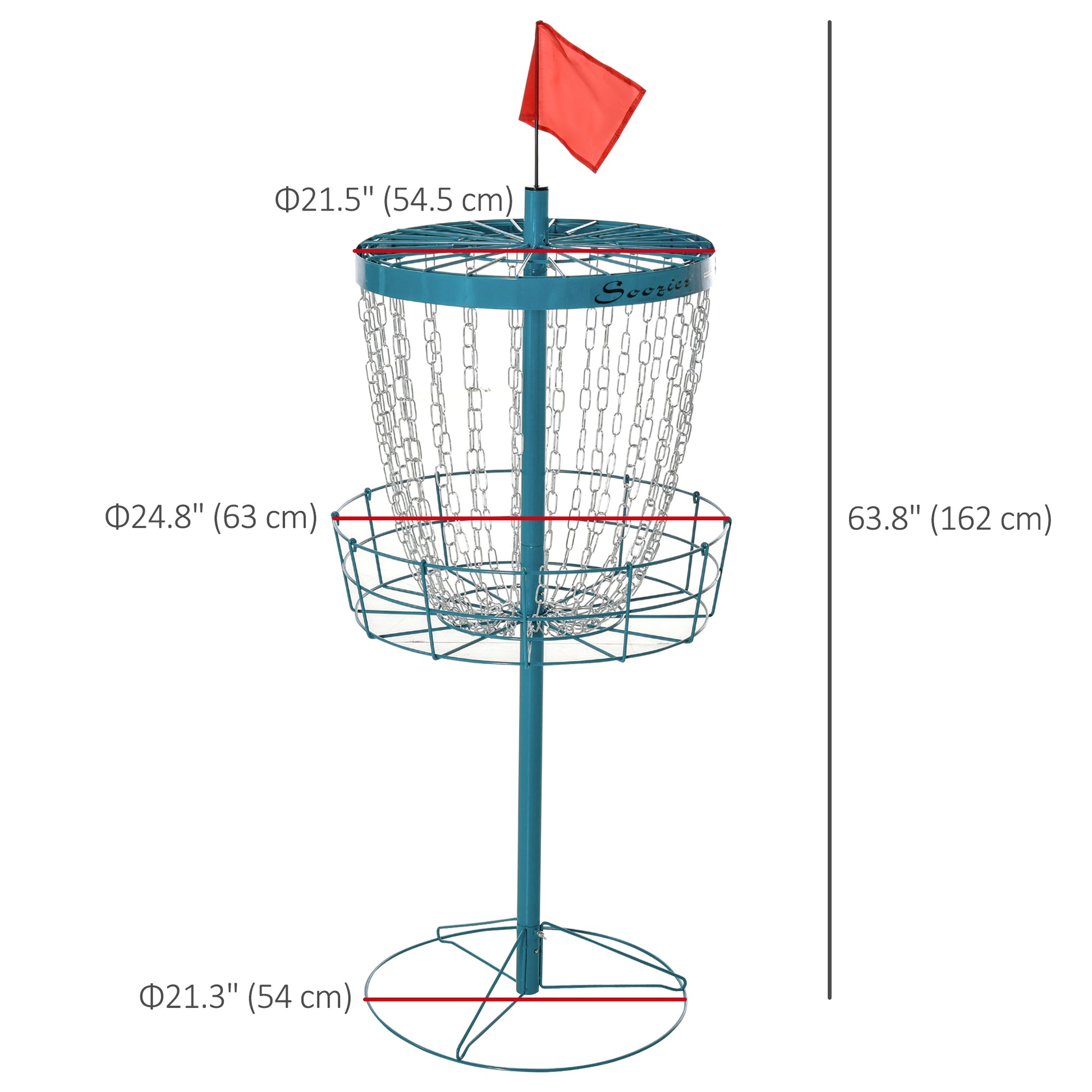 Soozier 24-Chain Portable Practice Basket for Disc Golf Target Stand Easy Assembly & Lightweight Basket w/ Carry Bag Nav