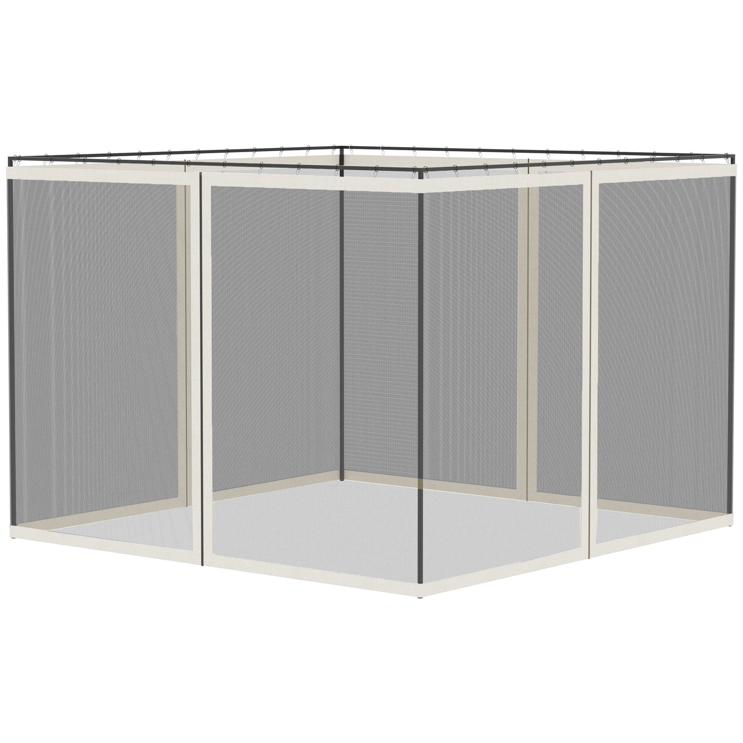 Replacement Mosquito Netting for Gazebo 10' x 13' Black Screen Walls for Canopy with Zippers