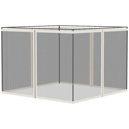 Replacement Mosquito Netting for Gazebo 10' x 13' Black Screen Walls for Canopy with Zippers