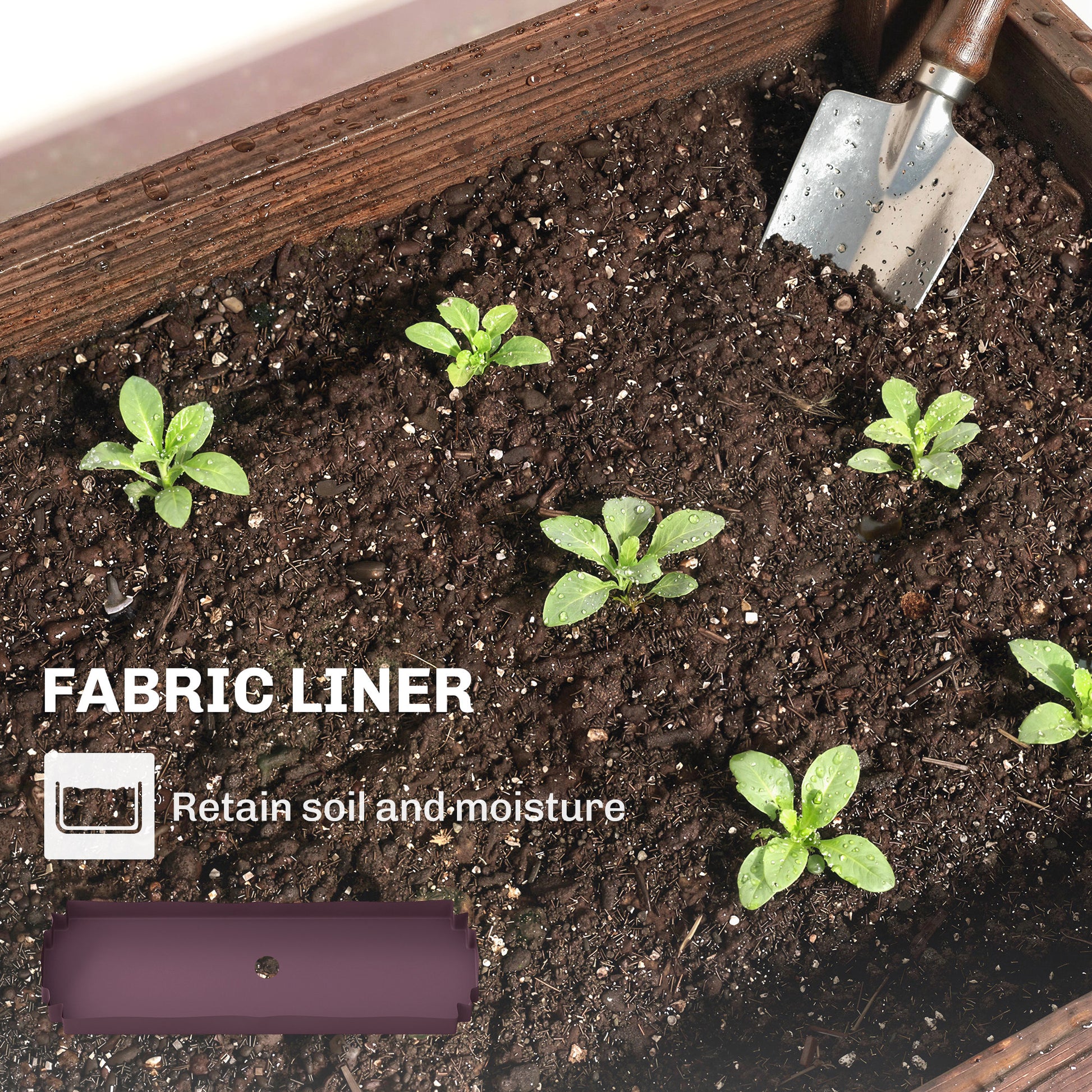 3-Tier Wooden Raised Garden Bed with Legs, 23.6" x 9.8" x 47.2" Elevated Planter Box with Drainage Holes and Bed Liner