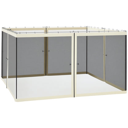 Replacement Mosquito Netting for Gazebo 12' x 12' Black Screen Walls for Canopy with Zippers for Parties and Outdoor Act