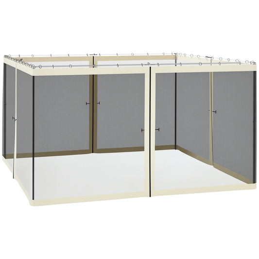 Replacement Mosquito Netting for Gazebo 12' x 12' Black Screen Walls for Canopy with Zippers for Parties and Outdoor Act