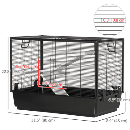 3-tier Hamster Cage, Guinea Pig Cage, Pet Chinchillas Play House Indoor with Accessories Food Dish Water Bottle, Ramps, 
