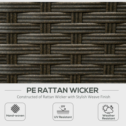 6 Pieces Outdoor Rattan Patio Furniture Set with Corner Sofa, Wood-Plastic Coffee Table, Light Grey