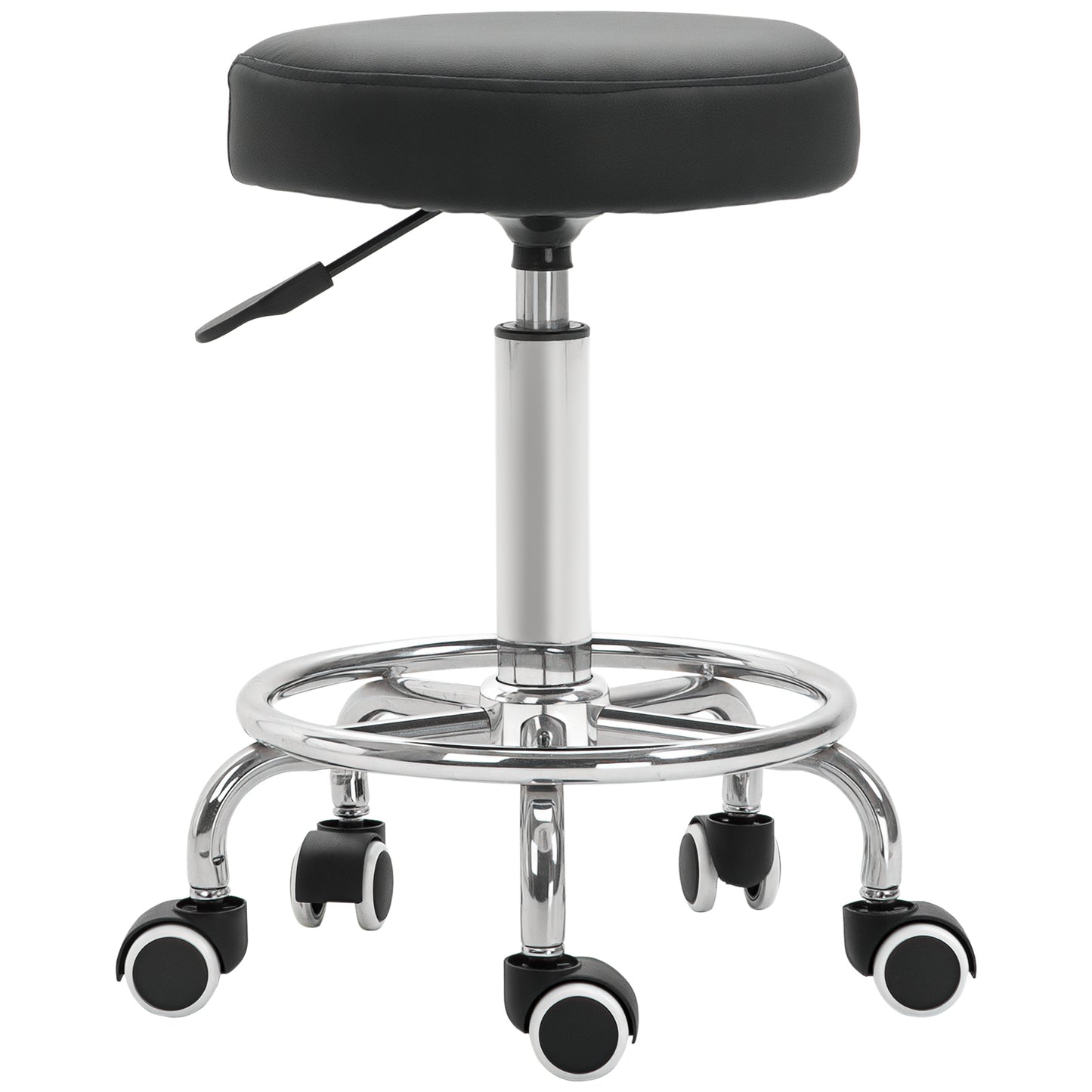 Adjustable Swivel Salon Stool Hydraulic PU Barber Rolling Massage Tattoo Chair Bar Beauty SPA Seat, Black