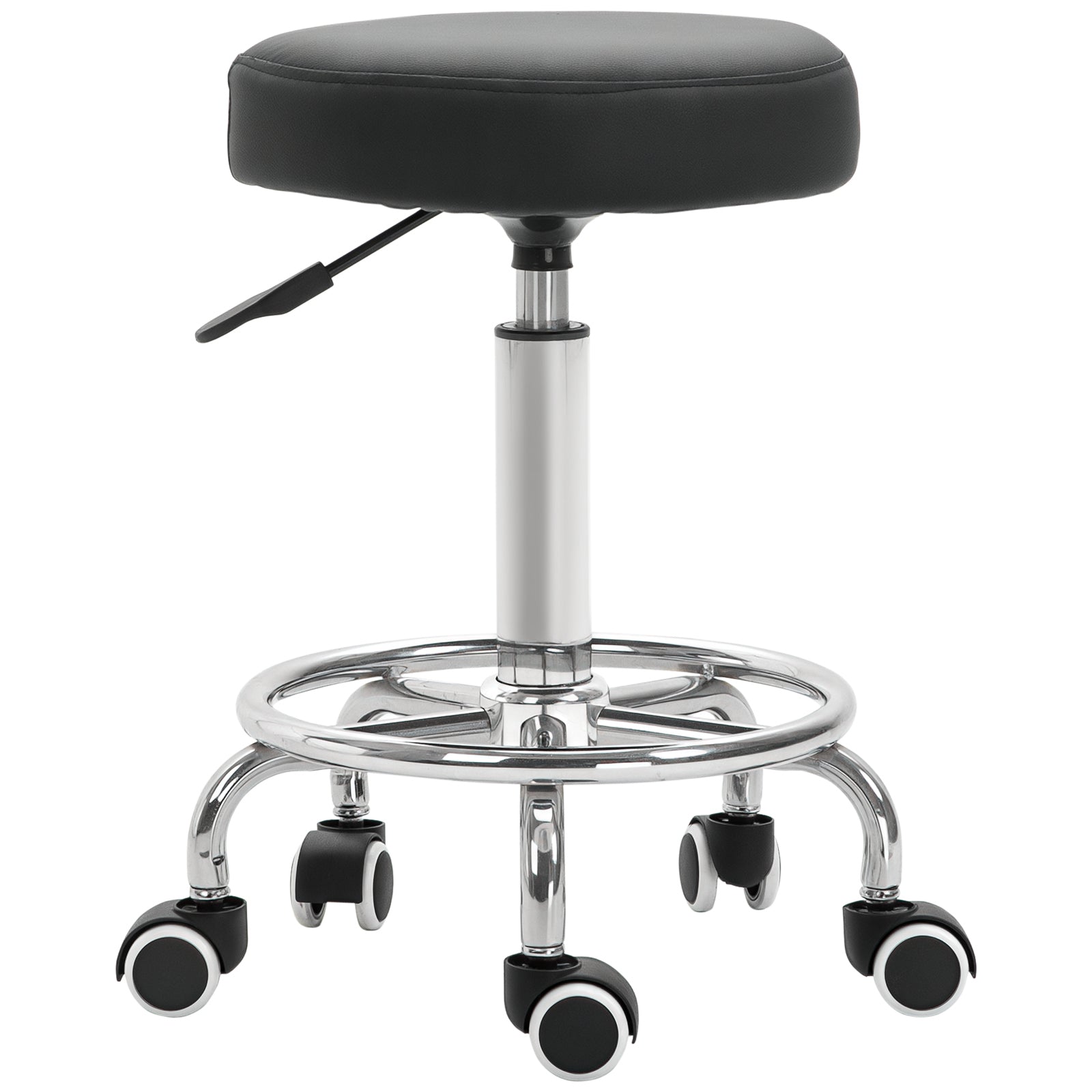 Adjustable Swivel Salon Stool Hydraulic PU Barber Rolling Massage Tattoo Chair Bar Beauty SPA Seat, Black