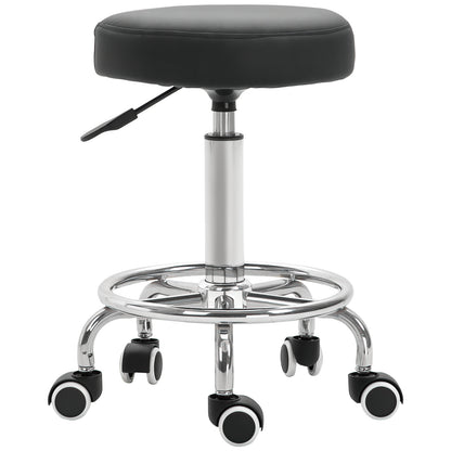 Adjustable Swivel Salon Stool Hydraulic PU Barber Rolling Massage Tattoo Chair Bar Beauty SPA Seat, Black
