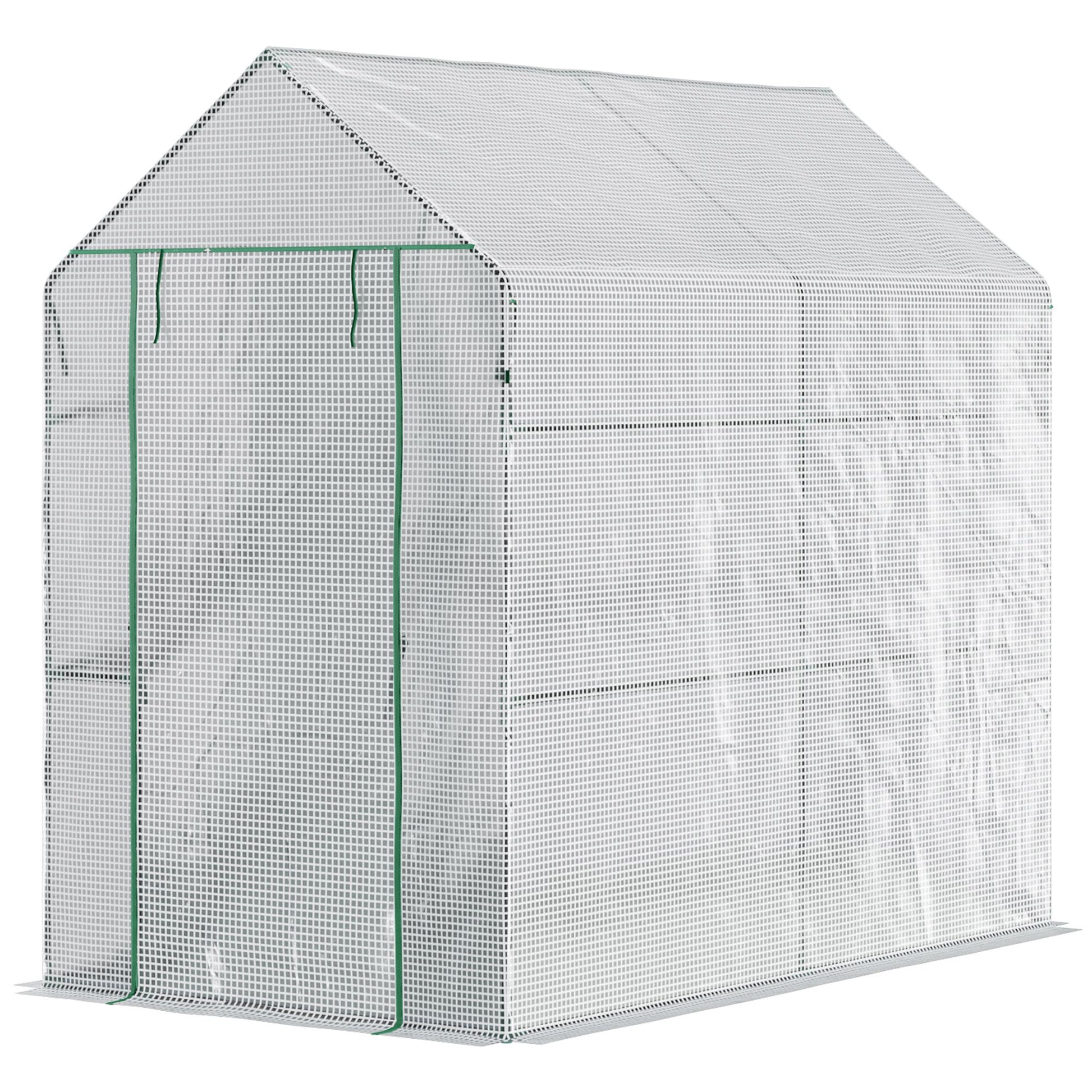 73" x 47" x 75" Walk-in Greenhouse Outdoor Portable Plant Flower Growth Warm House Garden Tunnel Shed with Roll-up Door 