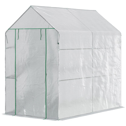 73" x 47" x 75" Walk-in Greenhouse Outdoor Portable Plant Flower Growth Warm House Garden Tunnel Shed with Roll-up Door 