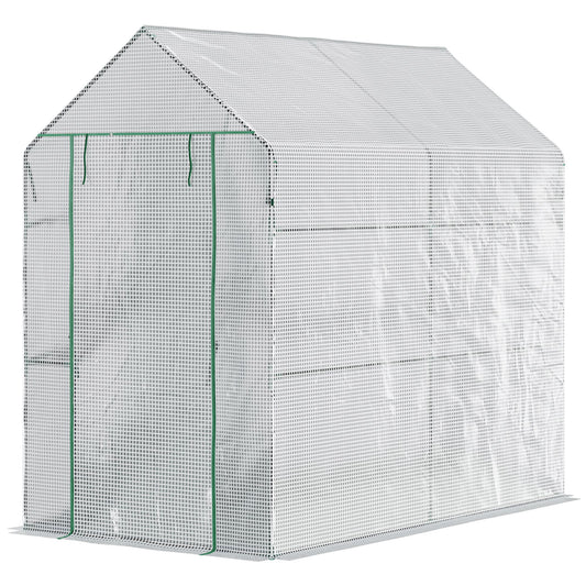 73" x 47" x 75" Walk-in Greenhouse Outdoor Portable Plant Flower Growth Warm House Garden Tunnel Shed with Roll-up Door 