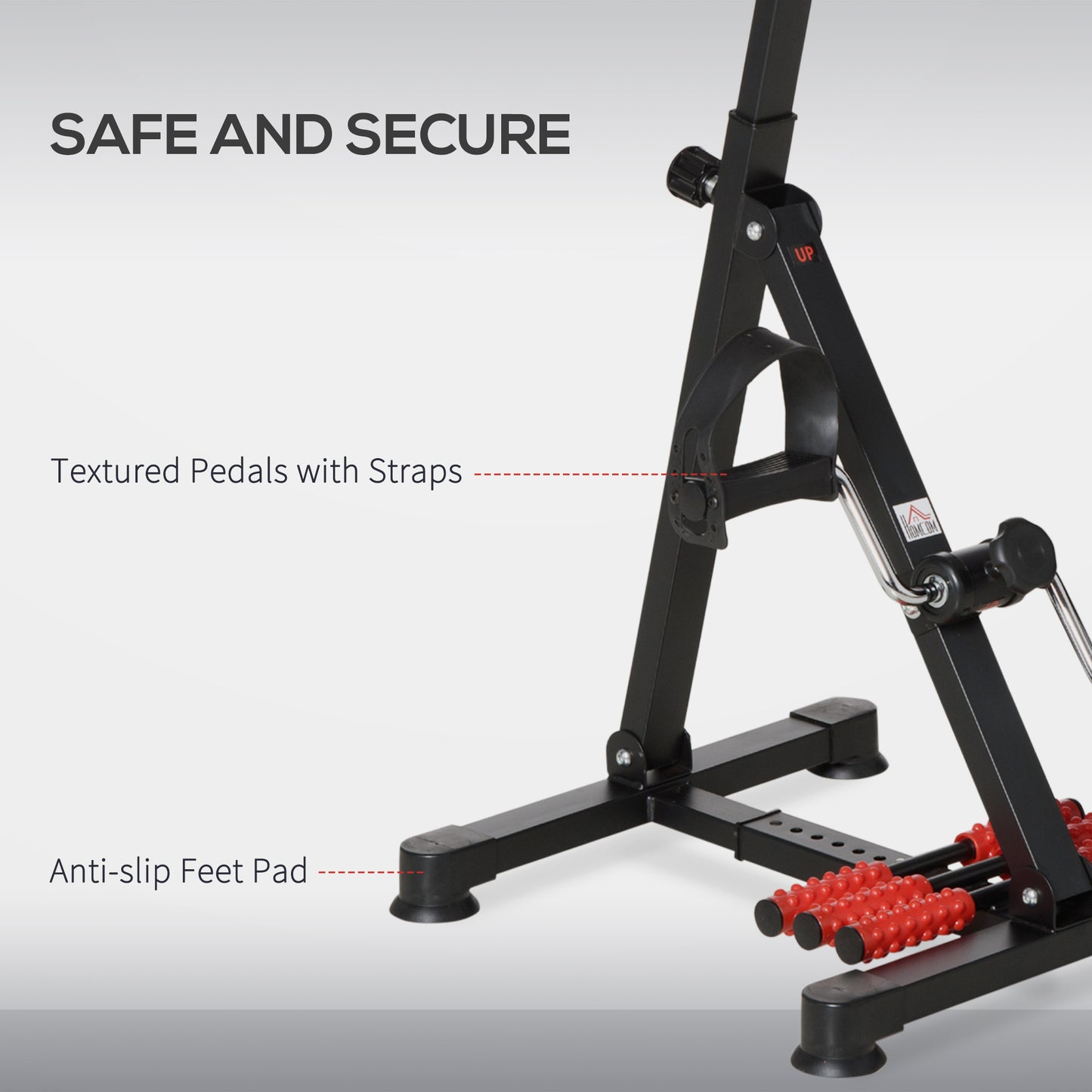 Soozier Pedal Exerciser, Hand Arm Knee and Leg Exercise Machine, Height-adjustable, with LCD Display and Foot Massage Ro