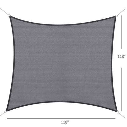 10ft x10ft Square Canopy Sun Sail Shade Garden Cover UV Protector Outdoor Patio Lawn Shelter with Carrying Bag Grey