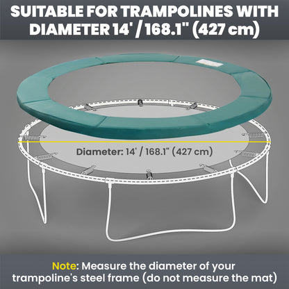 Soozier Trampoline Pad, 14FT Replacement Trampoline Safety Pad Mat Spring Cover, Water-Resistant, UV-Resistant, Tear-Res