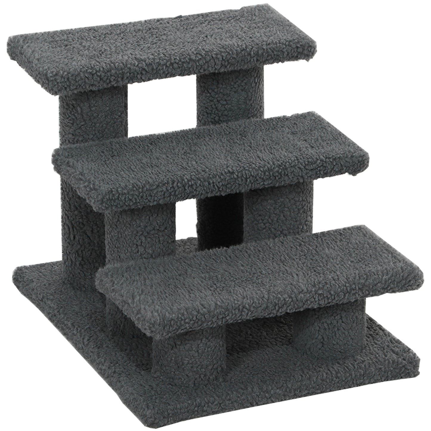 3 Tier Pet Stairs Dog Cat Step Scratch Post Furniture,  Dark Grey