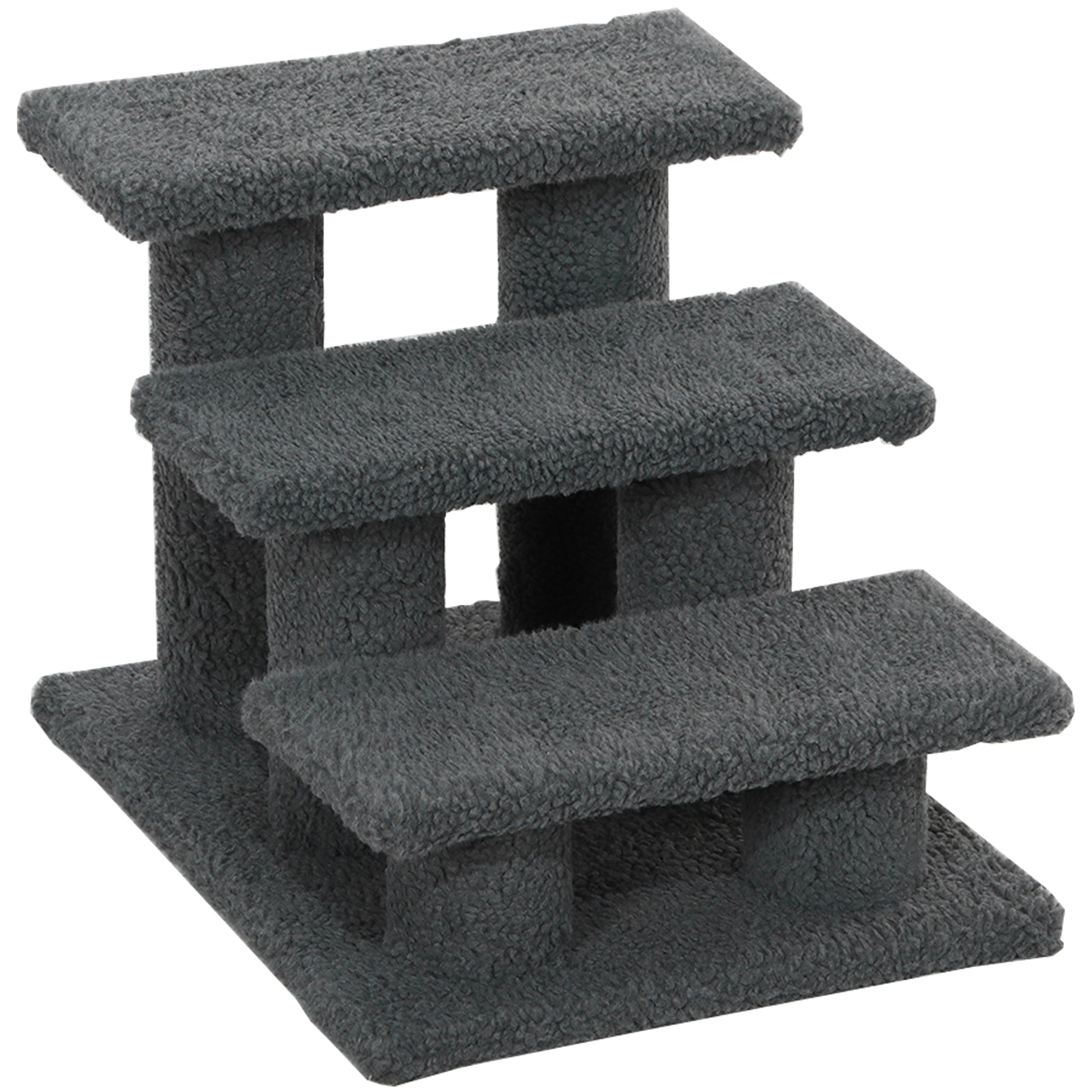 3 Tier Pet Stairs Dog Cat Step Scratch Post Furniture,  Dark Grey
