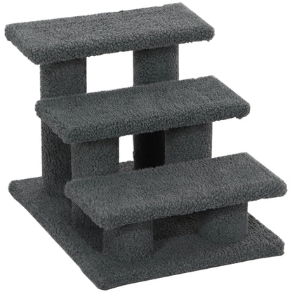 3 Tier Pet Stairs Dog Cat Step Scratch Post Furniture,  Dark Grey