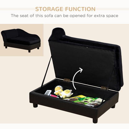 Pet Sofa Dog Couch Chaise Lounge Pet Bed with Storage Function Small Sized Dog Various Cat Sponge Cushioned Bed Lounge, 