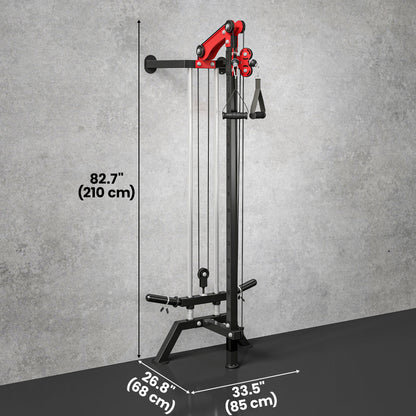 Soozier Wall Mount Cable Station, 16 Positions Adjustable Pulley Machine, Cable Crossover Machine with Handle Bar
