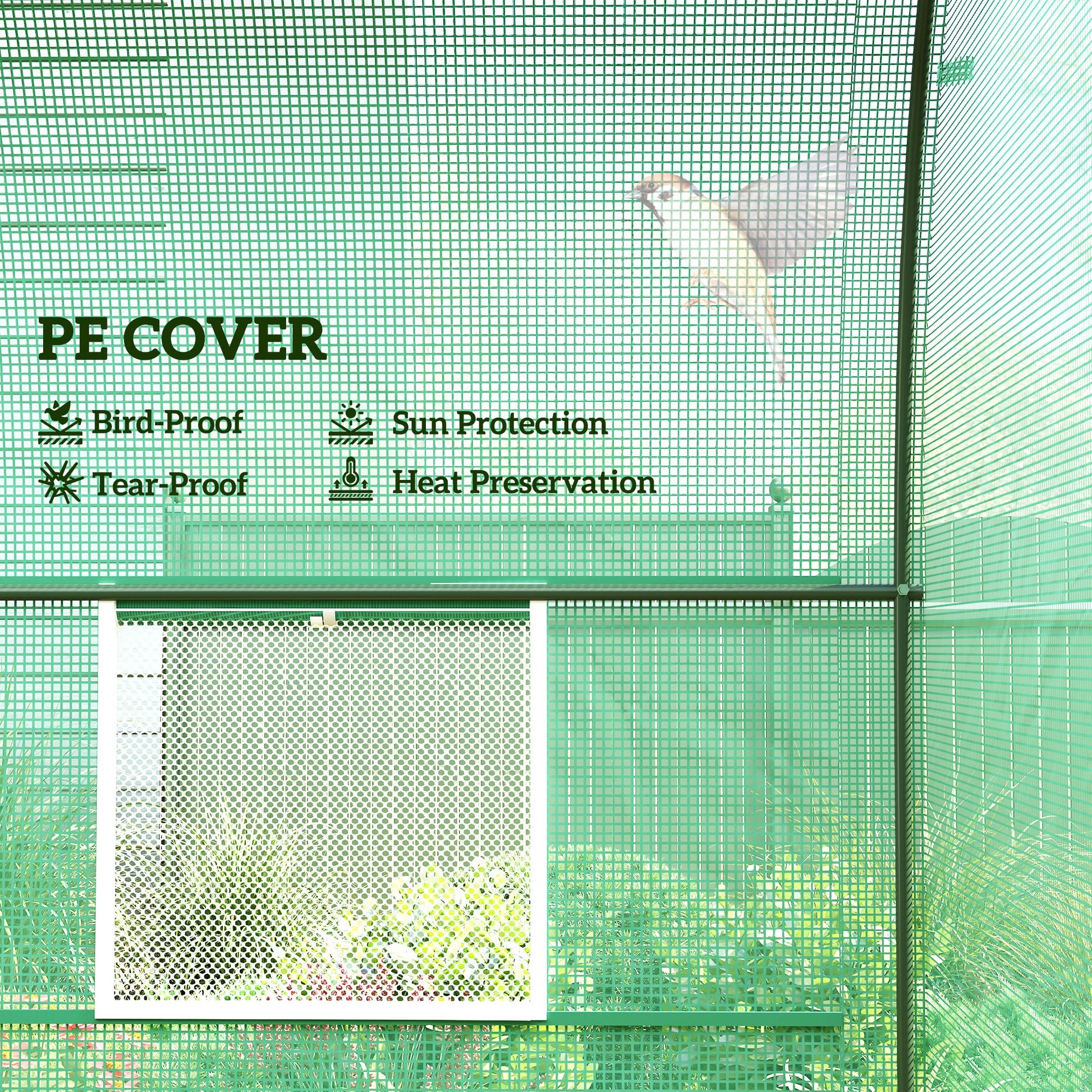 8'x6.6'x6.6' Heavy Duty Walk-in Greenhouse Garden Tunnel Hot House Outdoor Flower Vegetable Growth Warm House Roll Up Do